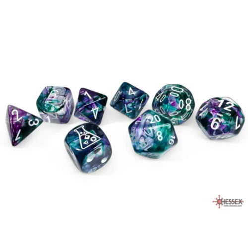 Chessex Lab Dice Polyhedral 7-Dice Set Nebula Fluorite/White